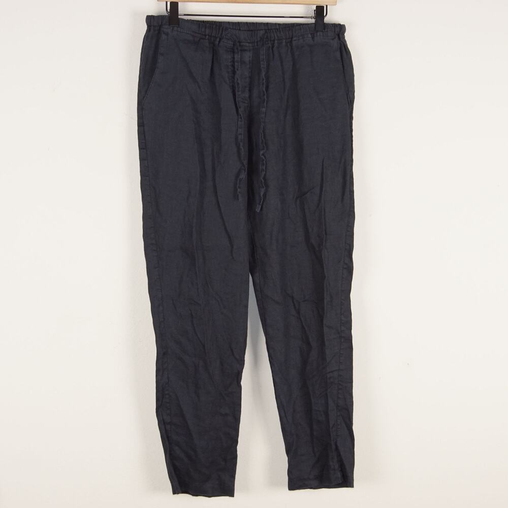 Dolma Classic Slim Fit Linen Black Pants Womens Sz M